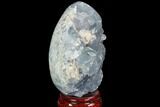 Bargain, Crystal Filled Celestine (Celestite) Egg Geode - Madagascar #100046-2